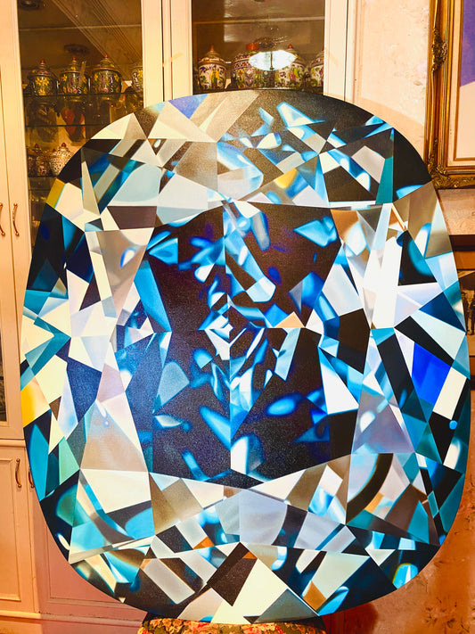 125cm x 150cm Cushion Blue Diamond Oil Painting on Canvas "Almighty"